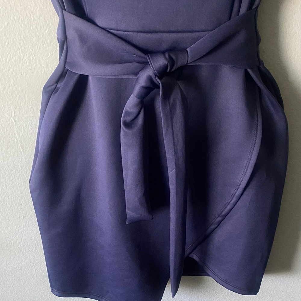 NWT Charlotte Russe Strapless Navy Tie-Waist Cocktail Dress - Picture 5 of 11